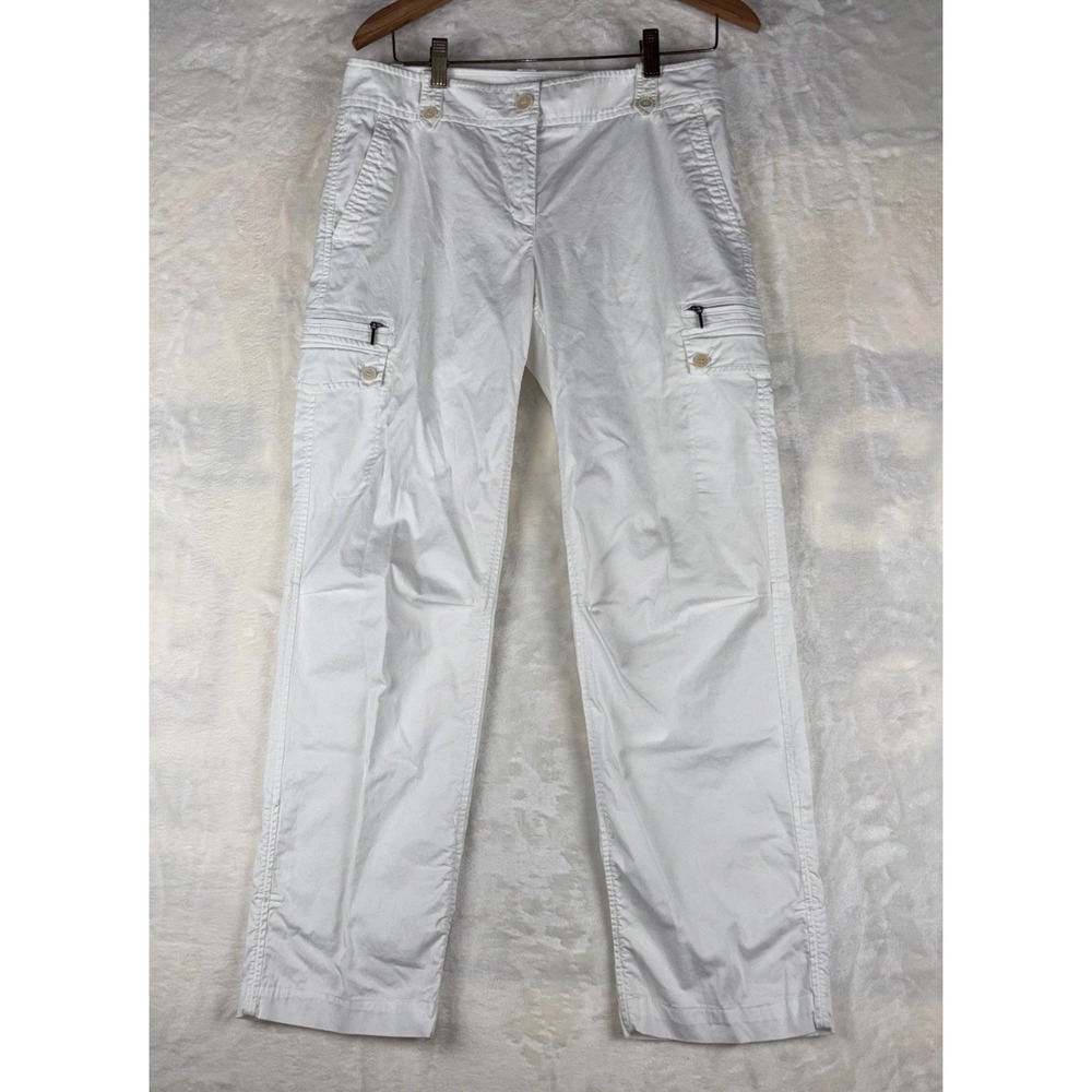 Talbots Signature Womens 6 White‎ Cargo Pants Utility Straight Leg Y2K Beachy